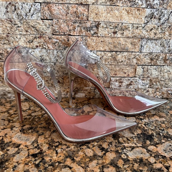 AMINA MUADDI Ursina Transparent Glass Pump Crystal Embellished - Picture 6 of 12